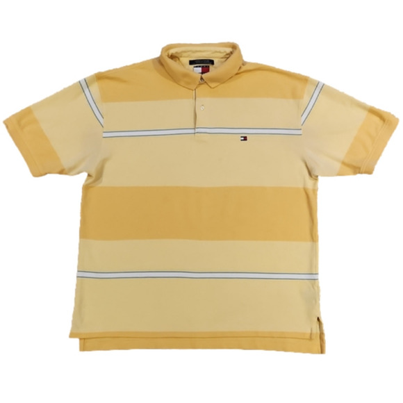 3/$20 Tommy Hilfiger Yellow Stripes Polo Shirt - Picture 1 of 9